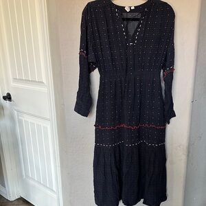 Dolan Black Dress with Red and White Details